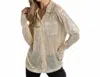 Kiwi Sequin Semi Sheer Button Down Top In Gold In Gold