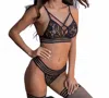 Kix’ies Signature Collection X Strap Bralette + Panty In Black In Black
