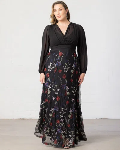 Kiyonna 11232602 Long Sleeve Formal Plus Size Dress In Black