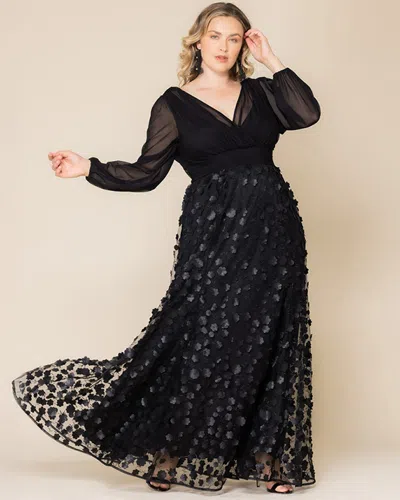 Kiyonna 11243601 A Line Long Sleeve Formal Plus Size Dress In Red