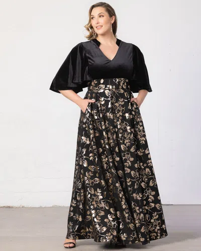 Kiyonna 13233002 Long Formal A Line Plus Size Dress In Black