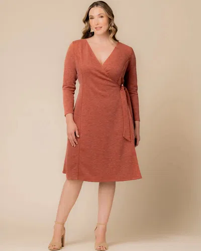 Kiyonna 13250705 Long Sleeve Plus Size Dress In Orange