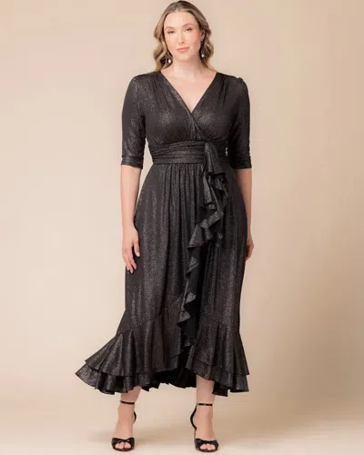 Kiyonna 13252509 High Low Formal Ruffle Plus Size Dress In Black