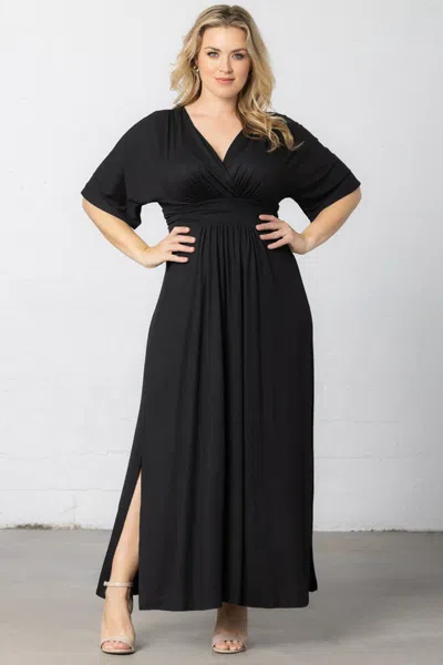Kiyonna 14110109 Mother Of The Bride Long Formal Plus Size Dress In Black