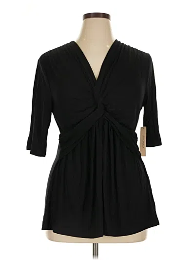 Pre-owned Kiyonna 3/4 Sleeve Blouse In Black