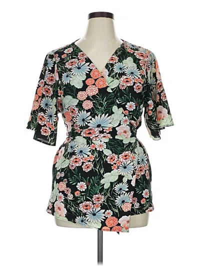Pre-owned Kiyonna 3/4 Sleeve Blouse In Green