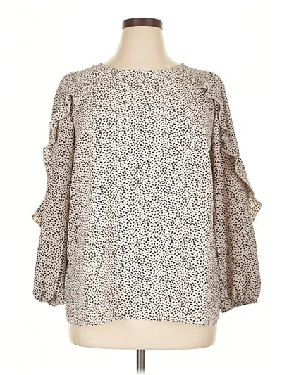 Pre-owned Kiyonna 3/4 Sleeve Blouse In White