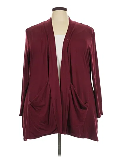 Pre-owned Kiyonna Cardigan Sweater In Burgundy