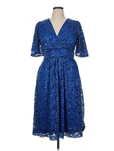 Kiyonna Cocktail Dress In Blue