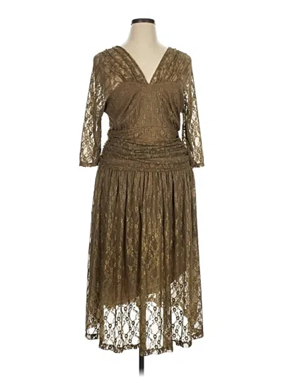 Pre-owned Kiyonna Cocktail Dress In Brown