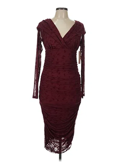 Kiyonna Cocktail Dress In Burgundy