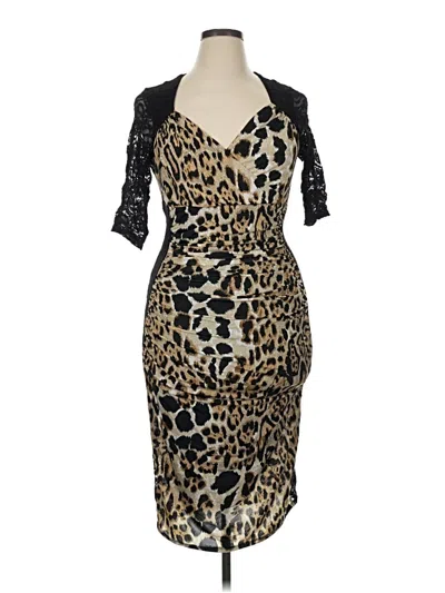 Pre-owned Kiyonna Cocktail Dress In Tan
