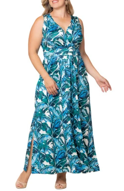 Kiyonna Daniela Sleeveless Maxi Dress In Blue