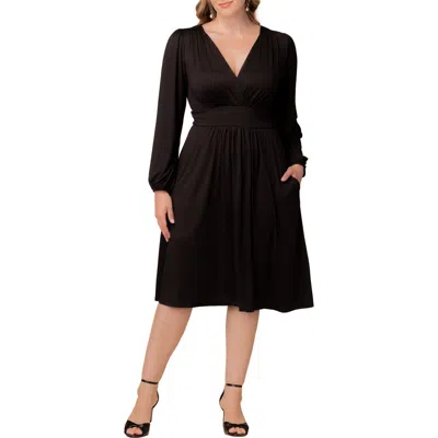 Kiyonna Diana Long Sleeve Dress In Black