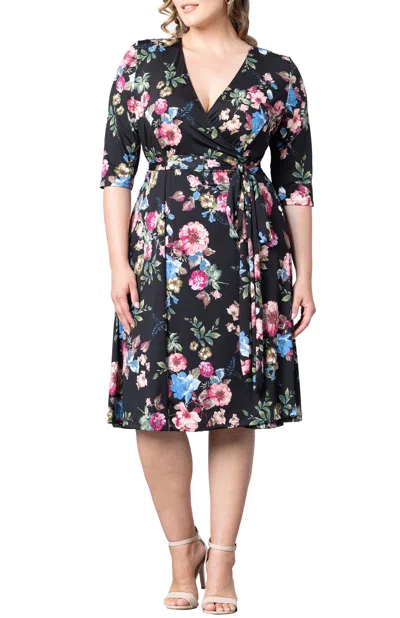 Kiyonna Essential Wrap Dress In Multi