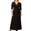 Kiyonna Evening Romance Stretch Jersey Gown In Black