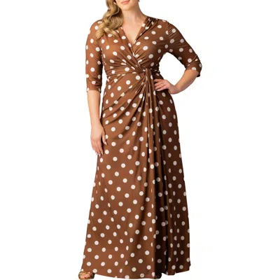 Kiyonna Evening Romance Stretch Jersey Gown In Brown