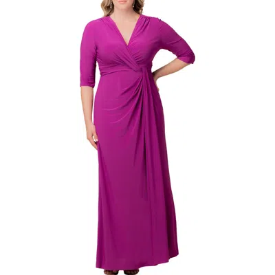 Kiyonna Evening Romance Stretch Jersey Gown In Purple