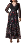 Kiyonna Isabella Embroidered Mesh Gown In Enchanted Garden