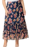 Kiyonna Isla Tiered Mesh Skirt In Multi