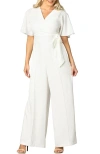 Kiyonna Karina Crepe Jumpsuit In Ivory