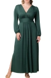 Kiyonna Kelsey Long Sleeve Maxi Dress In Green