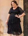 Kiyonna Lace Affair Cocktail Dress In Black