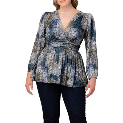 Kiyonna Leah Gathered Top In Gray