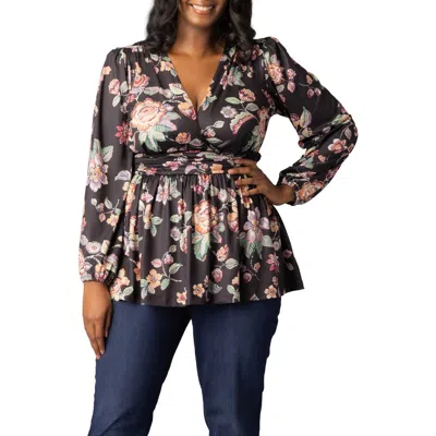 Kiyonna Leah Gathered Top In Multi