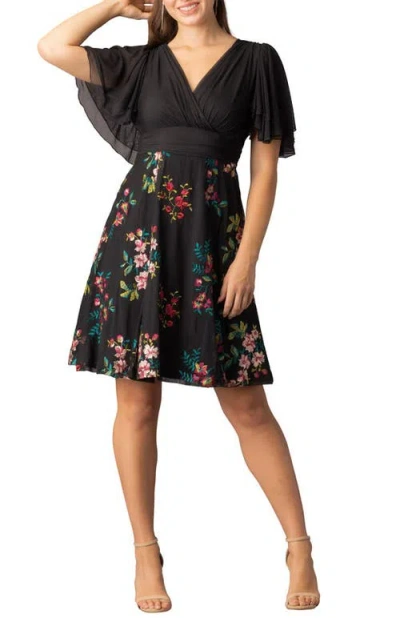 Kiyonna Lillian Embroidered Cocktail Dress In Multi