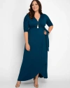 Kiyonna Long Formal Maxi Dress In Blue