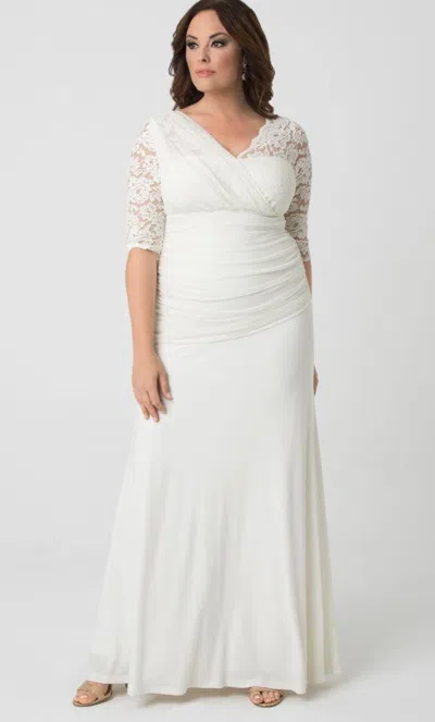 Kiyonna Long Wedding Dress In Ivory In White
