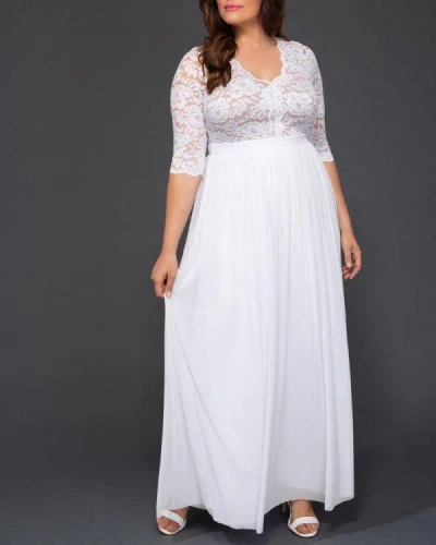 Kiyonna Long Wedding Dress In White
