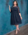 Kiyonna Luna Lace Dress In Blue