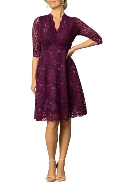Kiyonna Mademoiselle A-line Lace Cocktail Dress In Berry Bliss