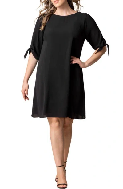 Kiyonna Manhattan Shift Dress In Black Noir