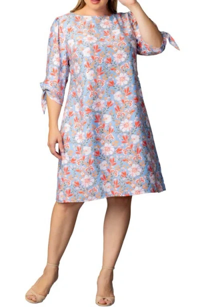 Kiyonna Manhattan Shift Dress In Brown