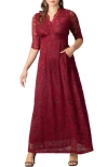 Kiyonna Maria Lace A-line Evening Gown With Pockets In Brown