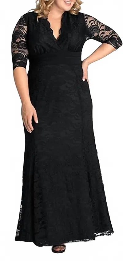 Kiyonna Maria Lace Evening Gown In Black