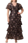 Kiyonna Mon Ange Tiered Lace Gown In Multi