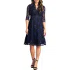 Kiyonna Mon Cherie Lace Cocktail Dress In Violet Noir