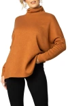 Kiyonna Paris Turtleneck Tunic Sweater In Camel