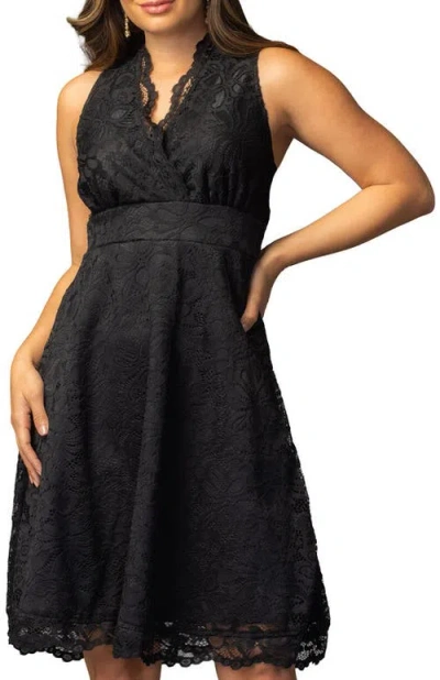 Kiyonna Pin Up Boudoir Lace Cocktail Dress In Black