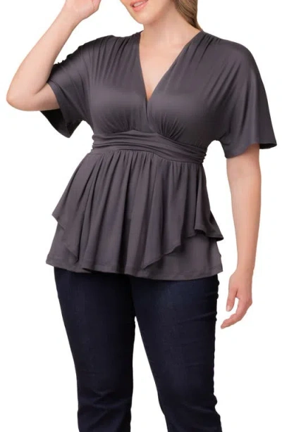 Kiyonna Promenade Top In Gray
