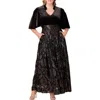 Kiyonna Radiant Opulence Mixed Media Ballgown In Black