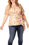 Shop Kiyonna Rosalie Embroidery Wrap Top In Dawn Garden
