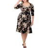 Kiyonna Royal Metallic Dress In Black