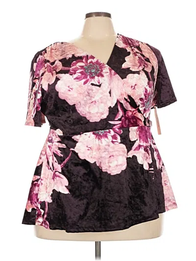 Kiyonna Short Sleeve Blouse In Black
