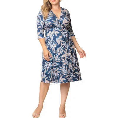 Kiyonna Signature A-line Wrap Dress In Multi