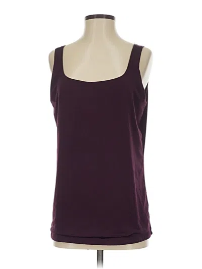 Pre-owned Kiyonna Sleeveless Top Burgundy Scoop Neck Tops